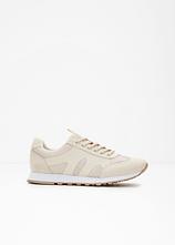 Sneaker mit Mesh-Einsatz in beige - bonprix