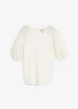 Leinen-Shirt mit Ballonärmeln