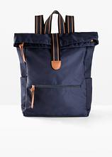 Rucksack mit Kontrastdetails in blau von vorne - bonprix