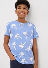 T-Shirt aus Bio Baumwolle in blau von vorne (im Anschnitt) - bonprix