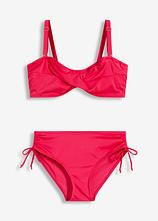Balconette-Bikini aus glänzendem Material (2-tlg.Set) in pink von vorne - bonprix