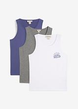 Tanktop (3er Pack) in weiß von vorne - bonprix