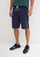 Regular Fit Schlupf-Bermuda aus luftigem Leinen-Mix in blau von vorne - bonprix