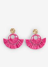 Ohrstecker in Strohoptik in pink von vorne - bonprix