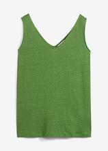 Tanktop aus reinem Leinen in grün von vorne - bonprix