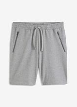 Sweat-Bermuda mit Reißverschlusstaschen in grau von vorne - bonprix
