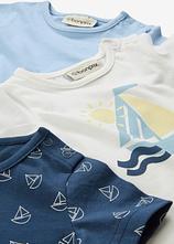T-Shirts aus reiner Bio-Baumwolle (3er Pack) in blau - bonprix
