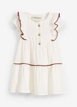 Musselin Kleid aus reiner Baumwolle in beige von vorne - bonprix