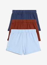Jerseyshorts aus reiner Bio-Baumwolle (3er Pack) in blau von hinten - bonprix