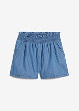 Schlupf-Shorts aus reiner Baumwolle in blau von vorne - bonprix