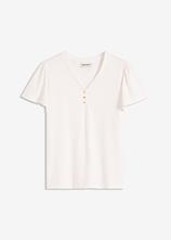 Shirt aus Viskose mit Knöpfen in weiß von vorne - bonprix