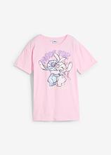 Disney Shirt Stitch aus reiner Baumwolle in rosa von vorne - Lilo & Stitch