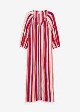 gestreiftes Kaftan-Kleid aus strukturierter Viskose in rot von vorne - bonprix