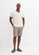 Schlupf-Bermuda aus reiner Baumwolle in Regular Fit in grün im Look von vorne (Totalaufnahme) - bonprix