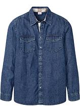 Jeanshemd aus reiner Baumwolle in blau von vorne - bonprix