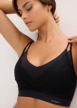 Optional[Wattiertes Feel Comfort Seamless Bralette in schwarz (Detailaufnahme) - bonprix]