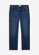 Optional[Relaxed Fit Stretch-Jeans, Straight in blau von vorne - bonprix]