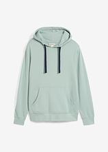 Hoodie aus reiner Baumwolle in grau von vorne - bonprix