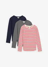 Langarmshirt aus reiner Bio-Baumwolle (3er Pack)