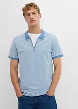 Piqué-Poloshirt mit Reißverschluss