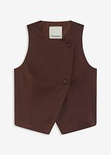 Weste aus fließendem Viskose-Mix in braun von vorne - bonprix