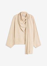 Feinstrickpullover aus softem Viskose-Mix in beige von vorne - bonprix