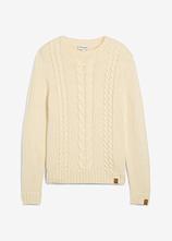 Optional[Grobstrick-Pullover mit Zopfmuster in beige von vorne - bonprix]