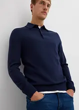 Feinstrick-Polopullover mit edler Merinowolle, Slim Fit