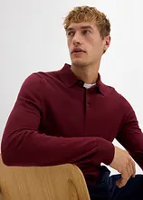 Feinstrick-Polopullover mit edler Merinowolle, Slim Fit