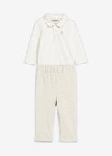 Optional[Body und Hose aus reiner Bio-Baumwolle (2-tlg.Set) in weiß von vorne - bonprix]