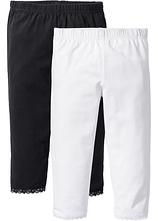 Capri-Leggings mit Bio-Baumwolle (2er Pack) in weiß von vorne - bonprix