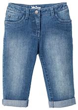 Capri Jeans Mid Waist mit verstellbarem Bund in blau von vorne - bonprix