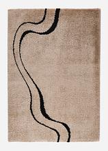 Hochflor Teppich mit moderner Musterung in beige von vorne - bonprix