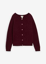 Strickjacke aus wärmendem Alpaka-Mix in rot von vorne - bonprix