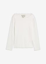 Langarmshirt aus reiner Bio-Baumwolle in weiß von vorne - bonprix