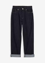 Loose-Fit Jeans mit verstellbarem Bund, Straight in blau von vorne - bonprix