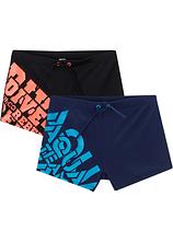 Badehose (2er Pack) in blau von vorne - bonprix