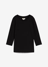 3/4-Armshirt mit reiner Bio-Baumwolle in schwarz von vorne - bonprix