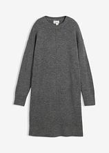Strickkleid in grau von vorne - bonprix