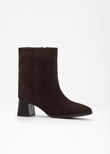 Stiefeletten aus Veloursleder in braun - bonprix