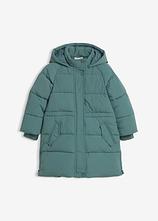 warm gefütterter Puffer-Mantel mit reflektierenden Details in grün von vorne - bonprix