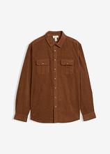 Optional[Stretch-Cordhemd mit Baumwolle in braun von vorne - bonprix]
