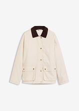 Optional[Wattierte Twill-Jacke in beige von vorne - bonprix]