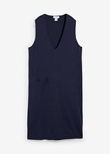 Optional[Strickkleid aus reiner Baumwolle in blau von vorne - bonprix]