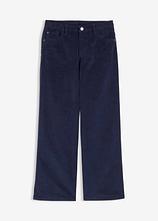 weiche Cordhose aus Bio-Baumwollstretch in blau von vorne - bonprix