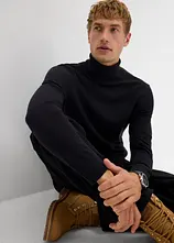 Feinstrick-Rollkragenpullover mit edler Merinowolle, Slim Fit