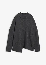 Pullover mit asymmetrischem Saumverlauf und Wollanteil