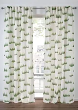 Gardine mit bedruckten Tannenbäumen (1er Pack)