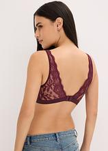 Optional[Geripptes Bralette mit Bio-Baumwolle und Spitze in braun von hinten (im Anschnitt) - bonprix]