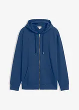 Kapuzen-Sweatjacke mit reiner Baumwolle, Loose Fit